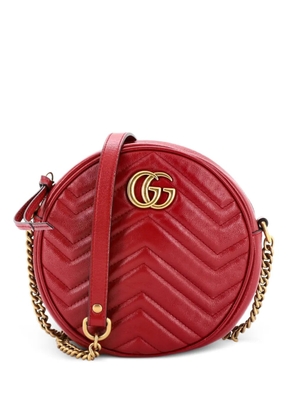Gucci Pre-Owned GG Marmont Round Shoulder Bag Matelasse Leather Mini crossbody bag - Red