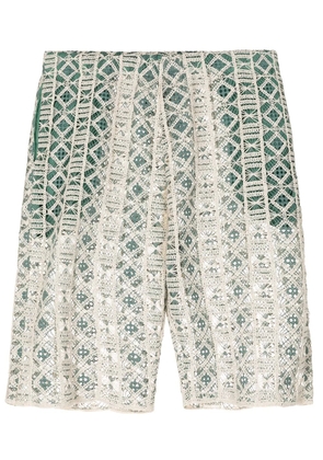 Amir Slama embroidered shorts - Green