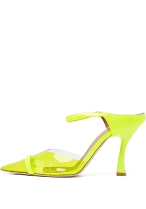 Malone Souliers pre-owned 100mm transparent-panel pointed mules - Yellow