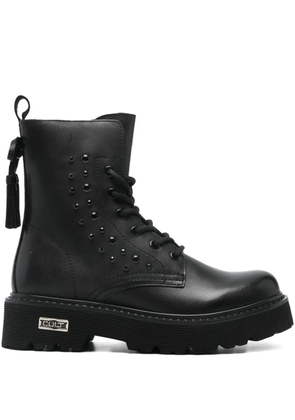 Cult lace-up studded boots - Black