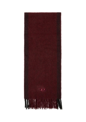 Diesel x Farfetch fringed logo scarf - Red