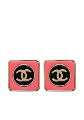 CHANEL Pre-Owned 2023 CC square stud earrings - Pink