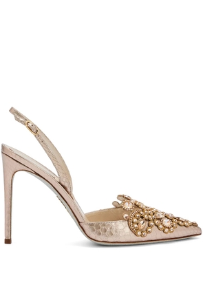 René Caovilla 105mm crystal pumps - Neutrals