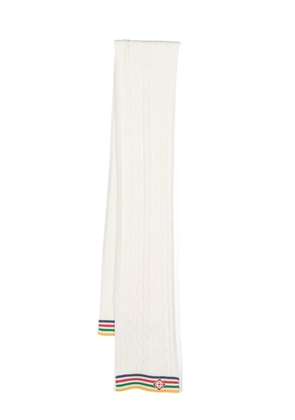 Casablanca striped cable-knit wool scarf - Neutrals