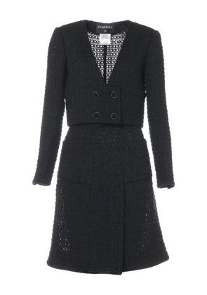CHANEL Pre-Owned 2015 metallic-tweed suit - Black