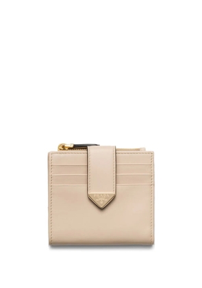 Prada small leather bi-fold wallet - Neutrals