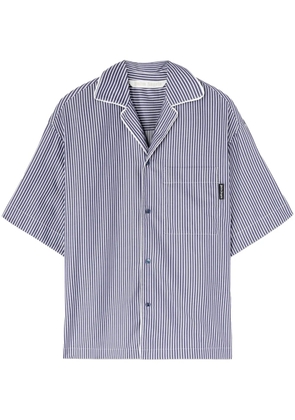 Palm Angels logo-print striped shirt - Blue