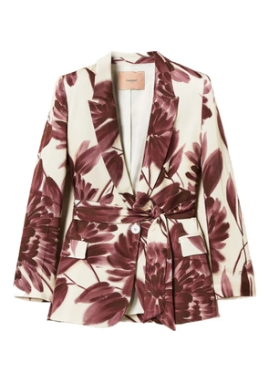 TWINSET floral-print belted blazer - Red