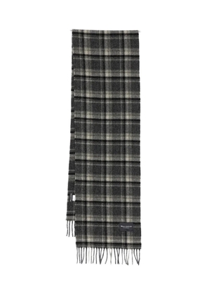Marc O'Polo checked fringed scarf - Grey