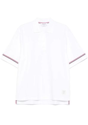 Thom Browne RWB-stripe cotton polo shirt - White