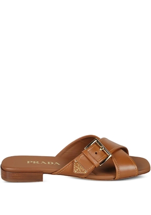 Prada buckle strap sandals - Brown