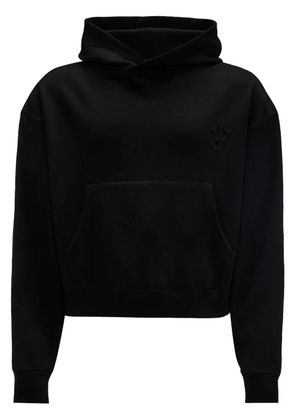 JW Anderson logo-embroidered organic cotton hoodie - Black
