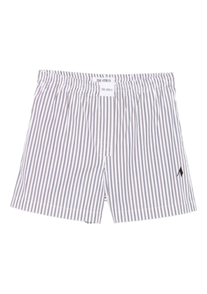 The Attico striped cotton shorts - White