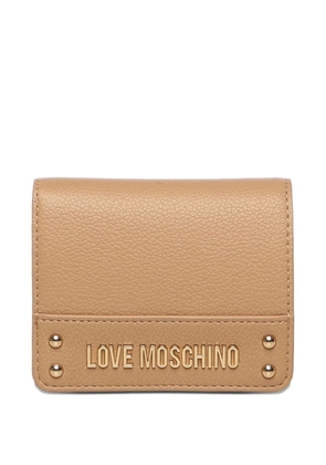 Love Moschino logo-plaque studded wallet - Neutrals