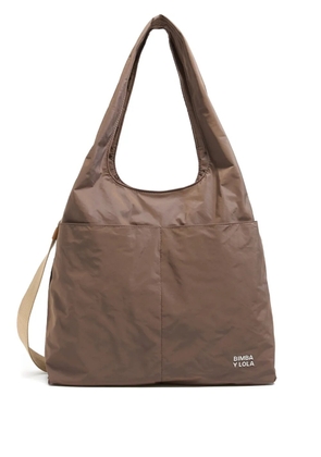 Bimba y Lola large nylon shoulder bag - Brown