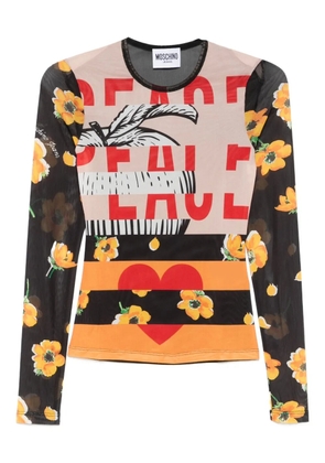 MOSCHINO JEANS floral-print long-sleeved top - Black
