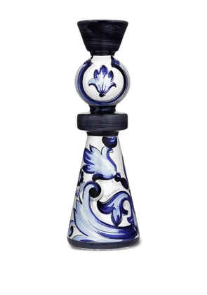 Dolce & Gabbana large floral-print candle holder - Blue
