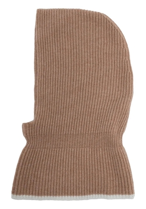 Cashmere In Love Villars ribbed wool-cashmere balaclava - Brown