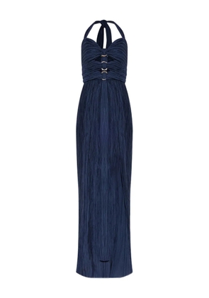 Cult Gaia Nailah pleated halter-neck ring-detail maxi dress - Blue