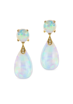 Goshwara 18K yellow gold cabochon and diamond drop earrings