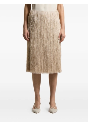 Peserico fringe-detail midi skirt - Neutrals