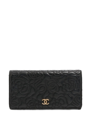 CHANEL Pre-Owned 2018-2019 Camellia wallet - Black