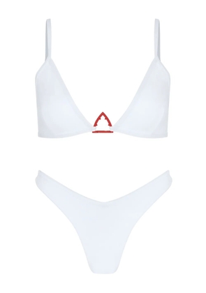 Let's Swim White Shark-logo bikini top
