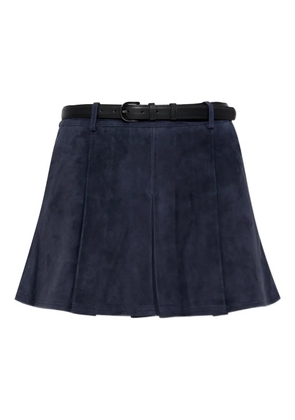 Self-Portrait pleated mini skirt - Blue
