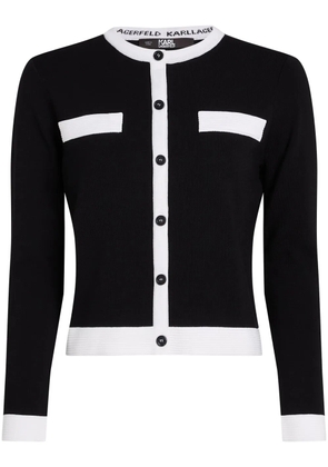 Karl Lagerfeld contrasting-trim cardigan - Black