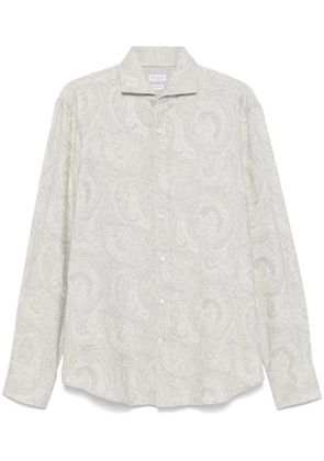 Brunello Cucinelli paisley-jacquard shirt - Grey