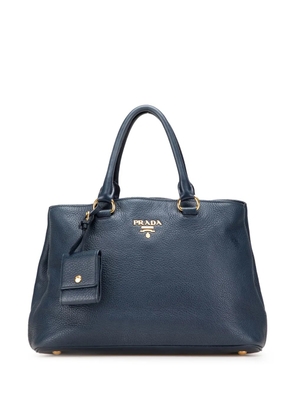 Prada Pre-Owned 2013-2025 Vitello Daino Open Convertible Tote satchel - Blue