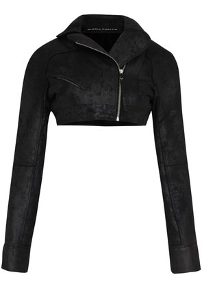 Gloria Coelho faux-leather cropped jacket - Black