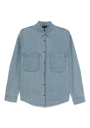 Emporio Armani logo-print denim shirt - Blue
