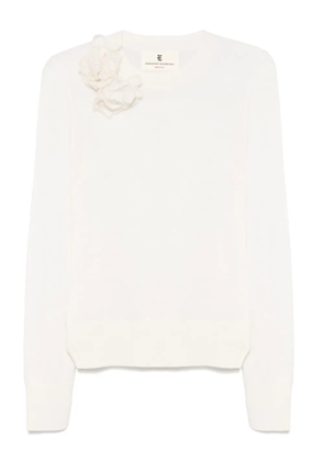 Ermanno Scervino floral-appliqué sweater - Neutrals