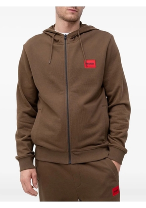 HUGO zip-up hooded jacket - Brown