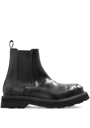 Kenzo logo plaque leather boots - Black
