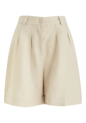 casa raki Cristina linen shorts - Neutrals