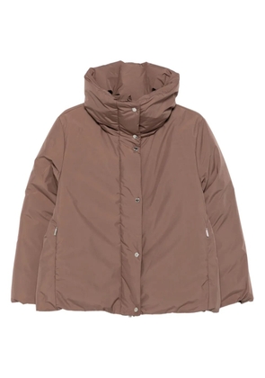 Moorer high-neck buttoned jacket - Brown