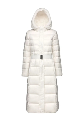 Geox Pheby hooded belted puffer coat - White