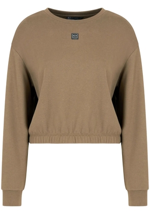 Armani Exchange logo-plaque sweatshirt - Brown