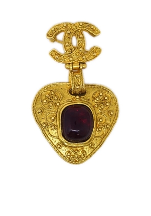 CHANEL Pre-Owned 1994 Gripoix CC brooch - Gold