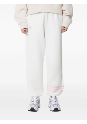 adidas logo-embroidered three-stripe trousers - White