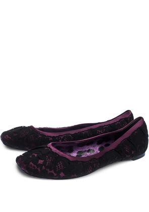 Dolce & Gabbana Pre-Owned lace satin ballet flats - Black
