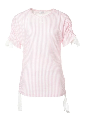 CHANEL Pre-Owned 2019 striped CC-logo T-shirt - Pink
