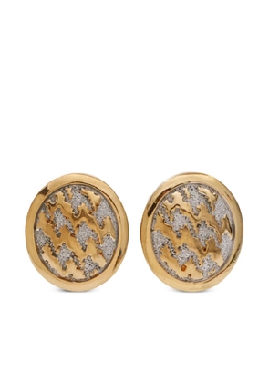 Christian Dior Pre-Owned abstract pattern button clip-on earrings - Gold