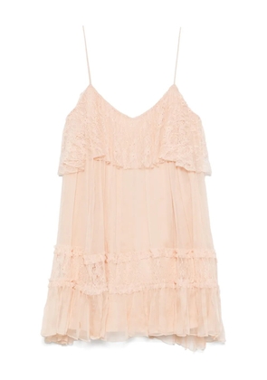 NISSA lace mini dress - Neutrals