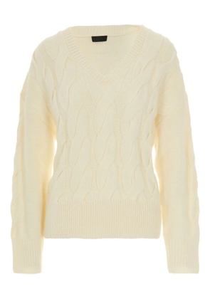 LIU JO cable-knit V-neck sweater - Neutrals