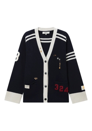 Sea striped embellished cardigan - Blue