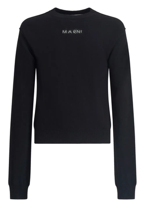 Marni logo-embroidered jumper - Black