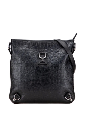 Gucci Pre-Owned 2000-2015 Embossed Leather Horsebit Abbey D Ring crossbody bag - Black
